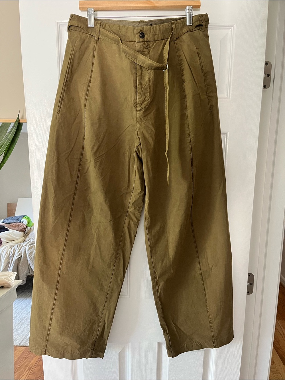 CO olive drop waist pants size 10
